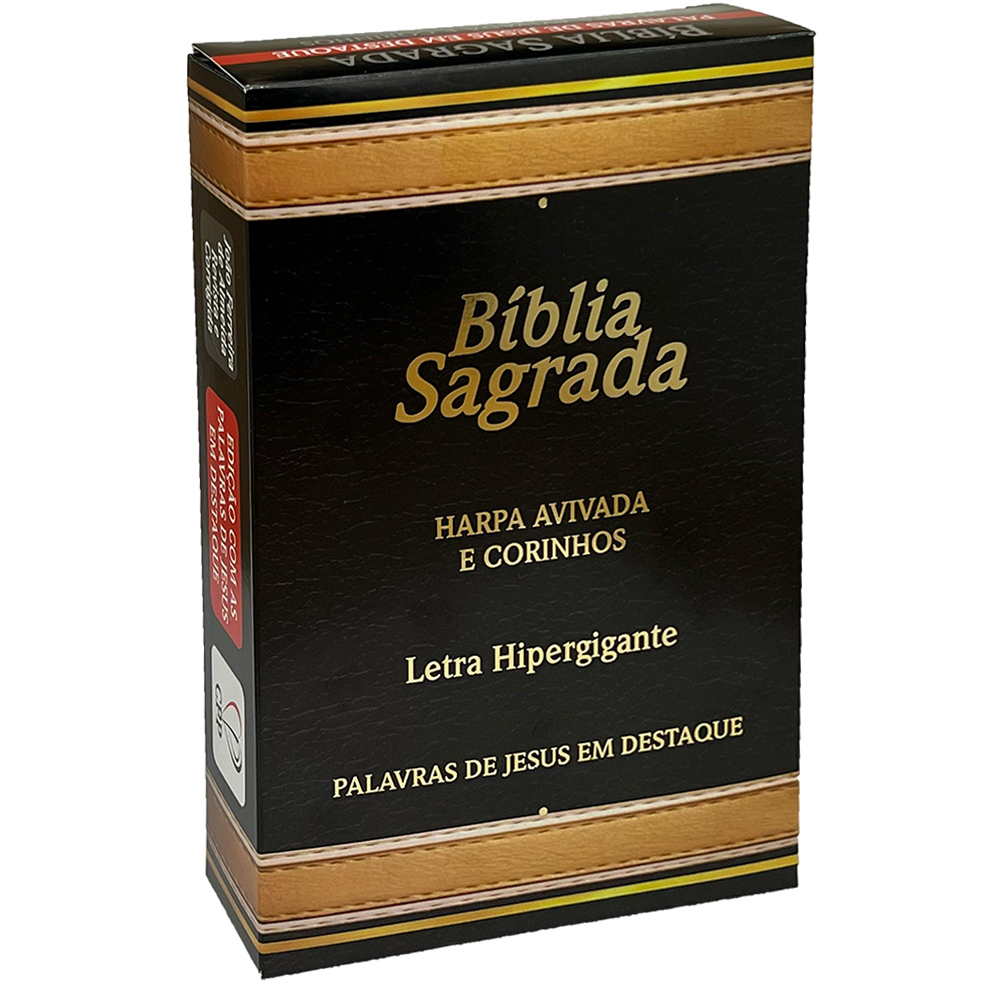Bíblia Sagrada com Harpa Avivada e Corinhos | Letra Hipergigante | ARC | Capa Preta Luxo