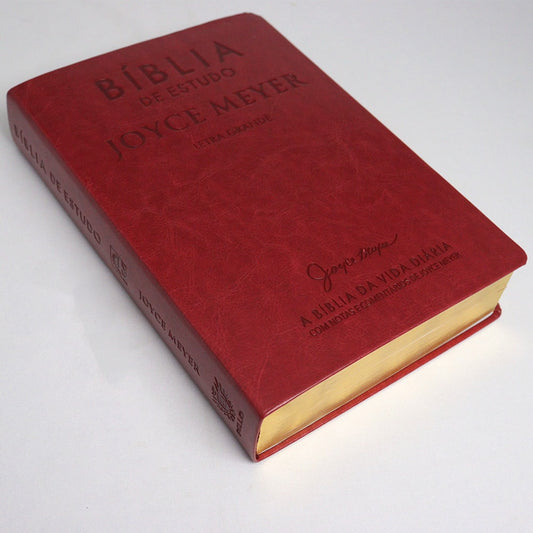 Bíblia De Estudo Joyce Meyer | NVI | Letra Grande | Capa Luxo Vermelha