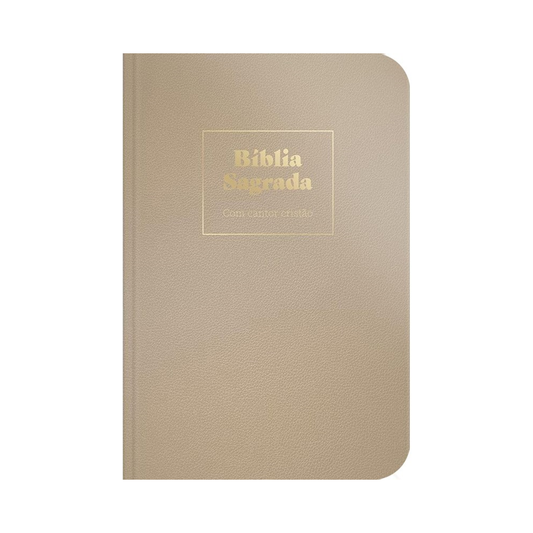 Bíblia Sagrada Com Cantor Cristão | ARC | Letra Grande | Capa Luxo Champanhe