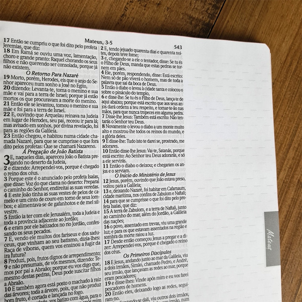 Bíblia com Pautas para Anotações | ARC | Harpa e Corinhos | Letra Normal | Capa Dura Espiral Espírito Santo