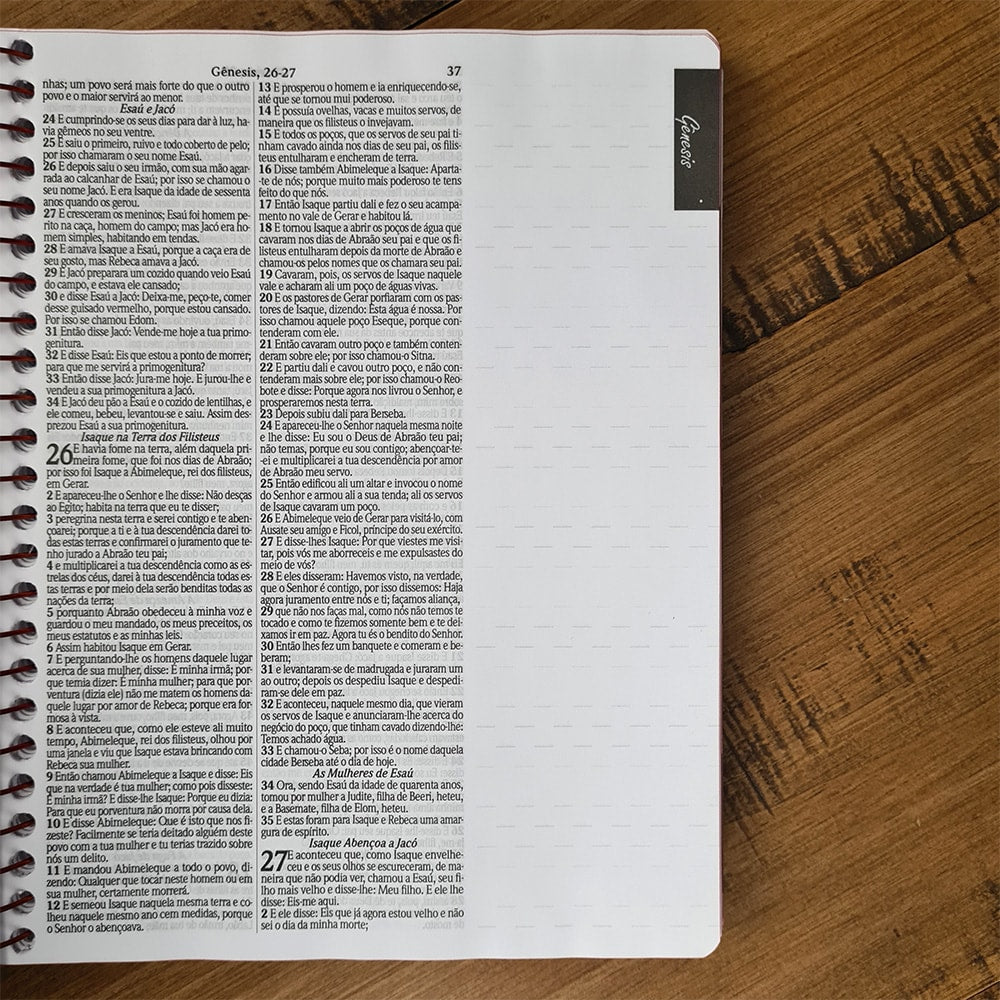 Bíblia com Pautas para Anotações | ARC | Harpa e Corinhos | Letra Normal | Capa Dura Espiral Floral Magenta
