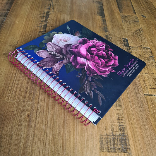 Bíblia com Pautas para Anotações | ARC | Harpa e Corinhos | Letra Normal | Capa Dura Espiral Arranjo Floral