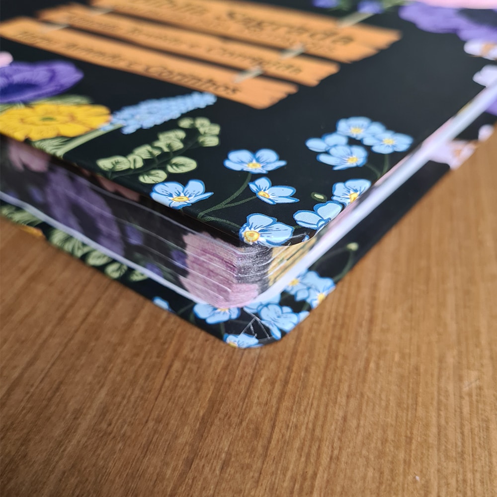 Bíblia com Pautas para Anotações | ARC | Harpa e Corinhos | Letra Normal | Capa Dura Espiral Jardim Preta