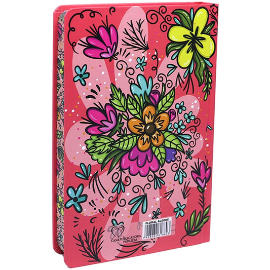 Bíblia Sagrada Slim | Harpa e Corinhos | ARC | Letra Normal | Capa Dura Floral Alegre