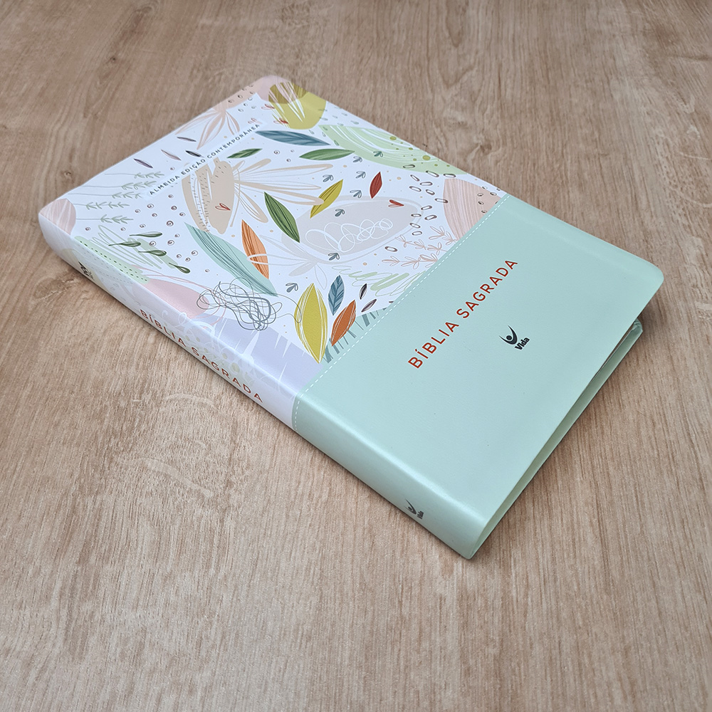 Bíblia Sagrada | AEC | Letra Gigante | Capa Semi Luxo Verde Estampada