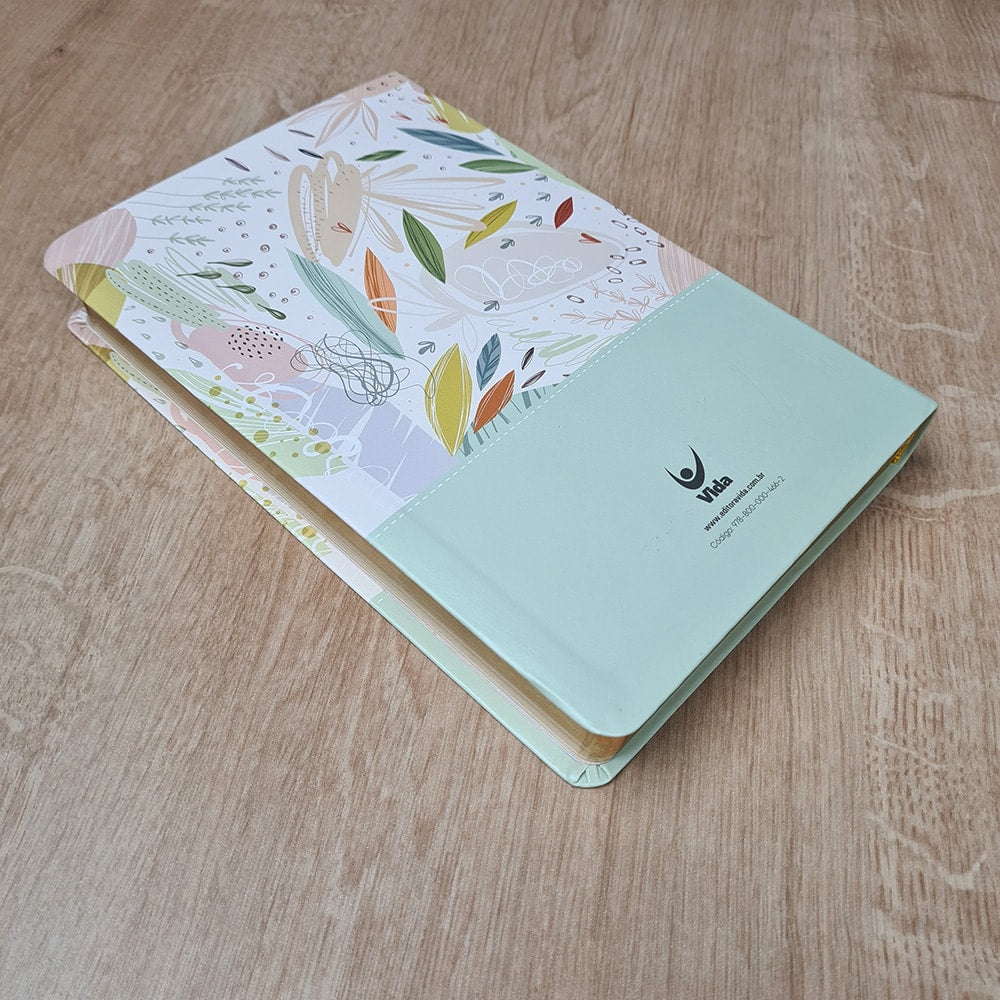 Bíblia Sagrada | AEC | Letra Gigante | Capa Semi Luxo Verde Estampada