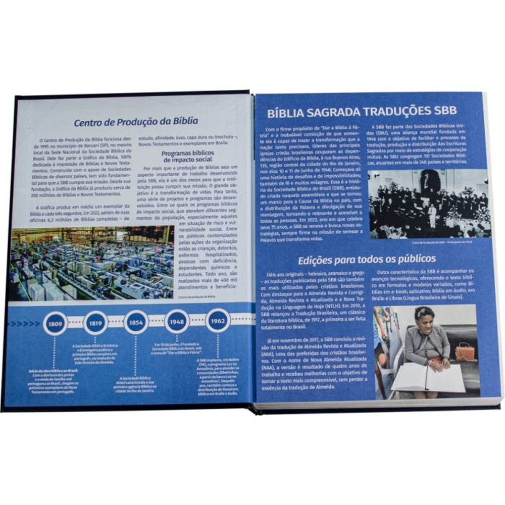 Bíblia Sagrada Traduções SBB | TB | ARC | ARA | NAA | NTLH | Letra Normal | Capa Luxo Preta