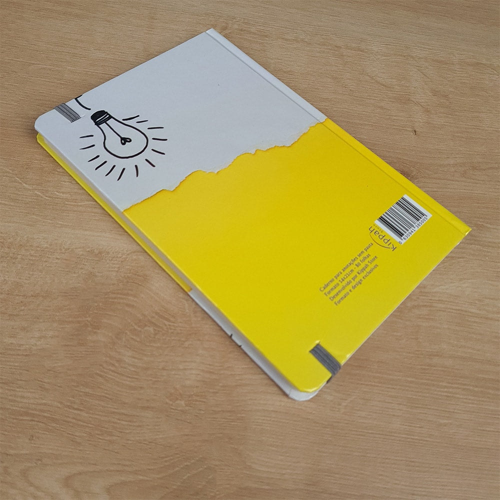 Caderno para Anotações sem Pauta | Lâmpada | Capa Dura
