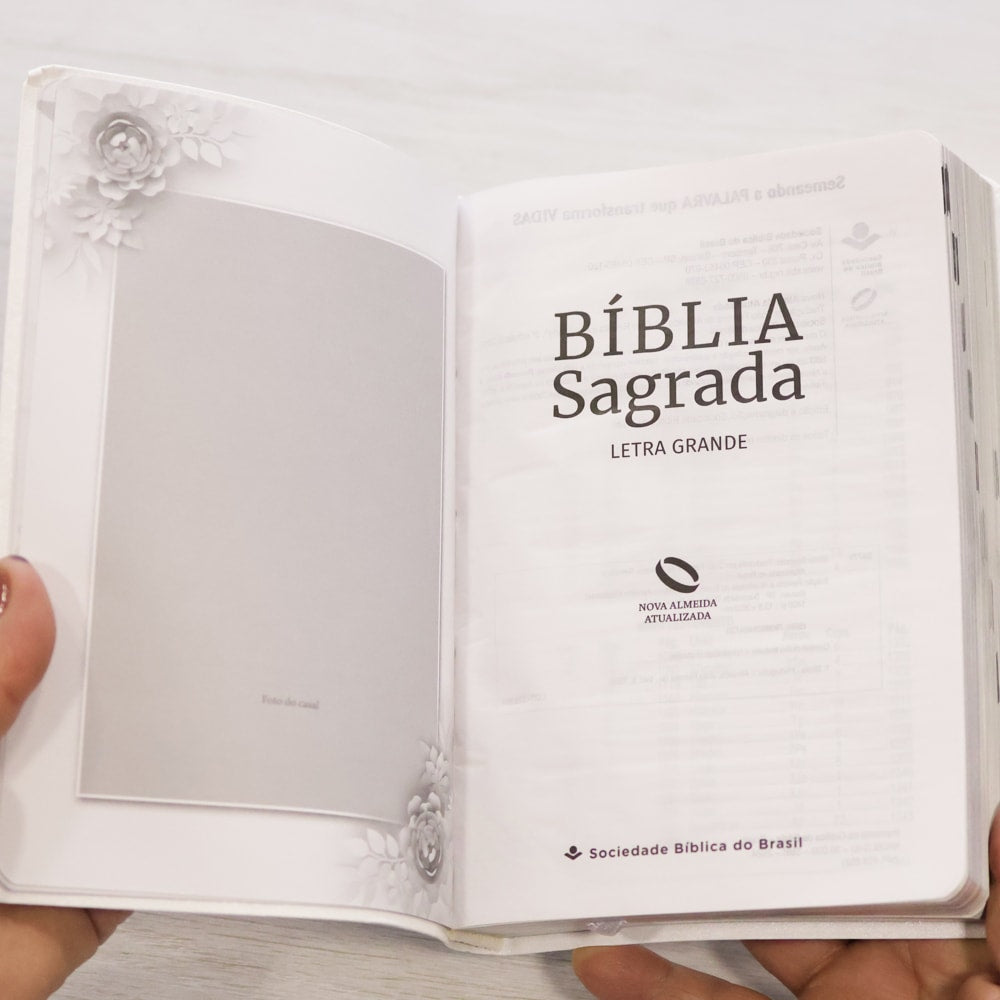 Bíblia Sagrada Casamento | ARA | Letra Grande | Capa Luxo Branca