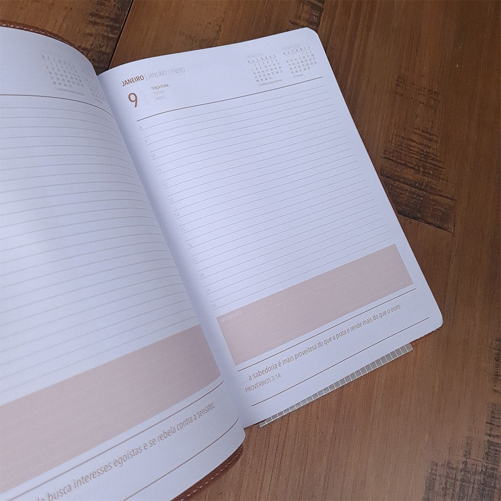 Agenda Executiva 2024 | Capa Luxo Marrom