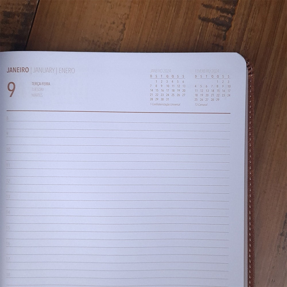 Agenda Executiva 2024 | Capa Luxo Marrom