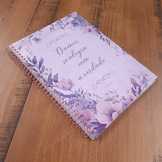 Caderno de Fé | 1 Corintios 13:4-7 | Capa Dura Espiral