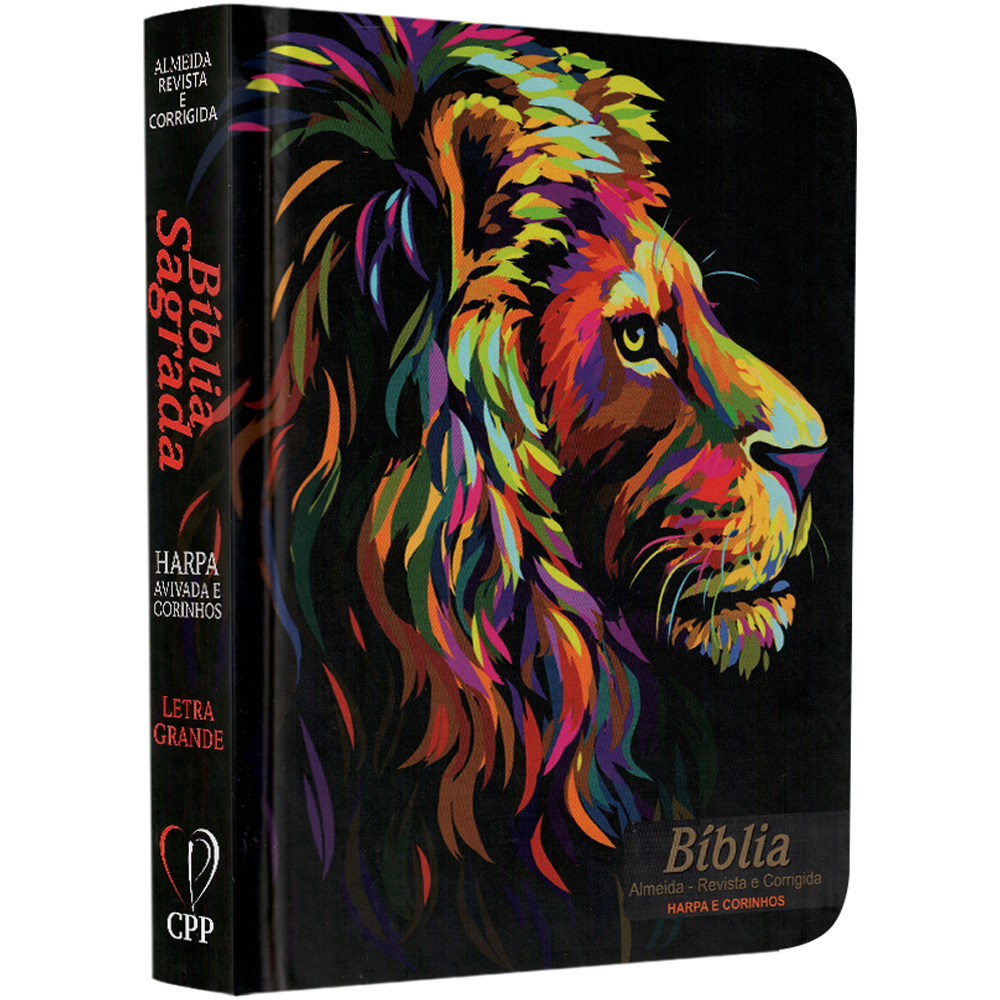 Bíblia Sagrada | ARC | Letra Normal | C/ Harpa e Corinhos | Capa Dura Leão Pintura