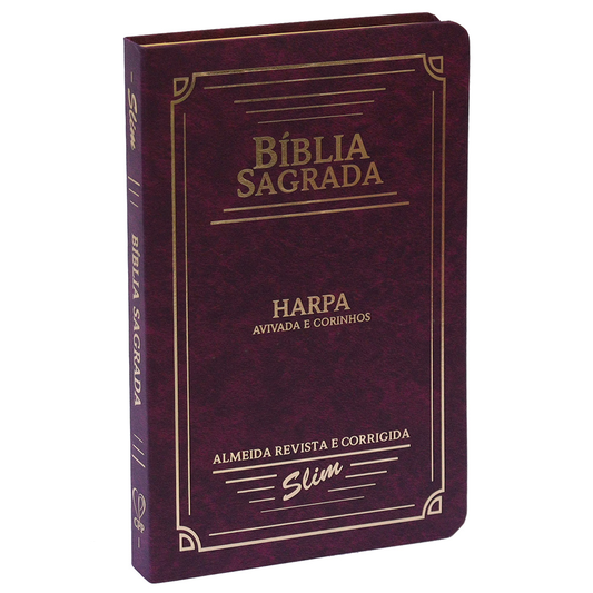 Bíblia Slim | ARC | Letra Normal | C/ Harpa e Corinhos | Capa Semiflexível Vinho