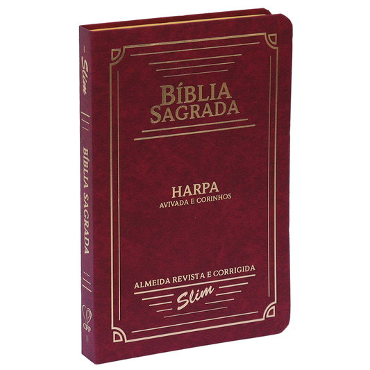 Bíblia Slim | ARC | Letra Normal | C/ Harpa e Corinhos | Capa Semiflexível Bordô