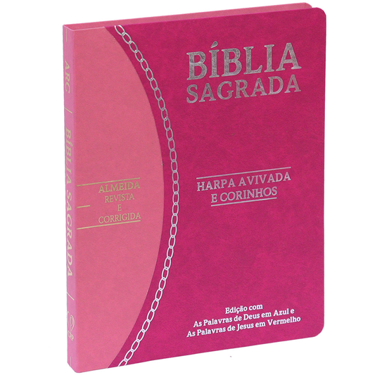 Bíblia Slim | ARC | Letra Normal | Capa Semiflexíve Pink e Rosa