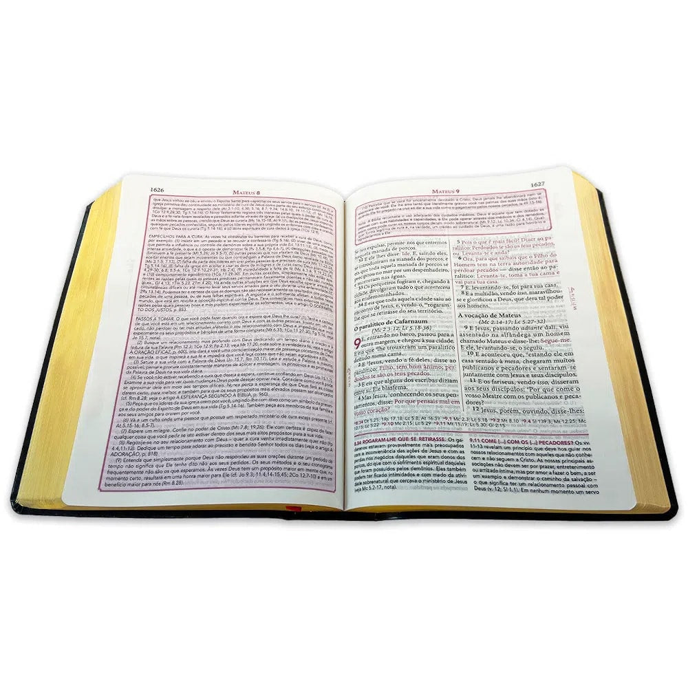 Bíblia de Estudo Pentecostal | Edição Global | ARC | Letra Grande | Capa Preta Couro Legítimo
