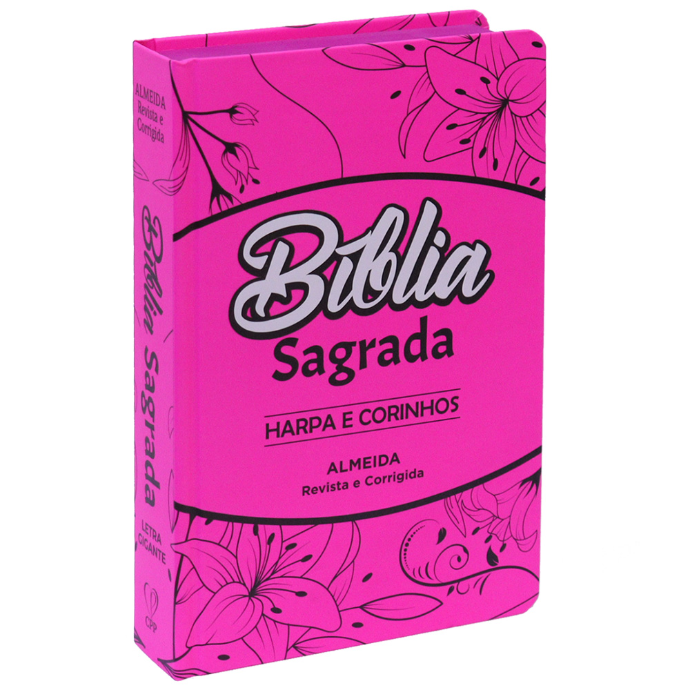 Bíblia Sagrada | ARC | Letra Gigante | C/ Harpa e Corinhos | Capa Dura Traços Floral