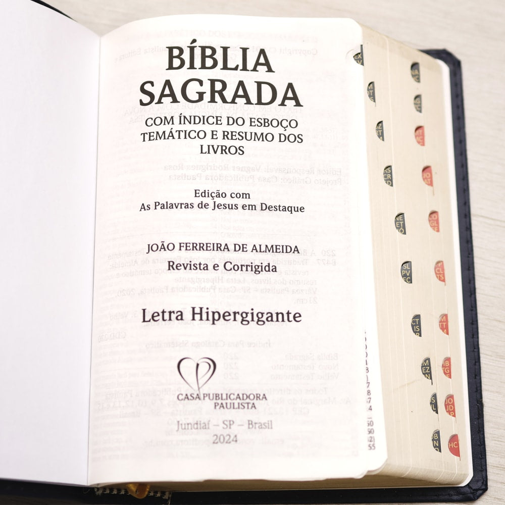 Bíblia Sagrada | ARC | Letra Hipergigante | Capa Luxo Azul | Harpa Avivada e Corinhos