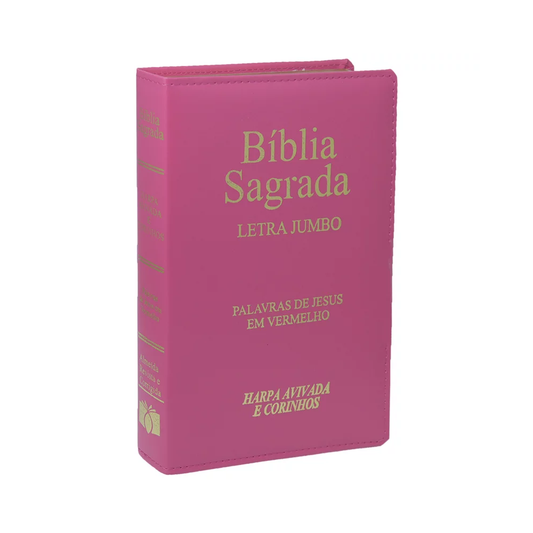 Bíblia Sagrada | ARC | Letra Jumbo | Capa Luxo Pink | Harpa Avivada e Corinhos