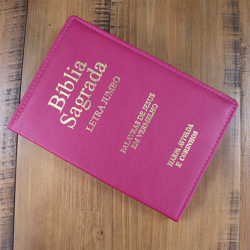 Bíblia Sagrada | ARC | Letra Jumbo | Capa Luxo Pink | Harpa Avivada e Corinhos