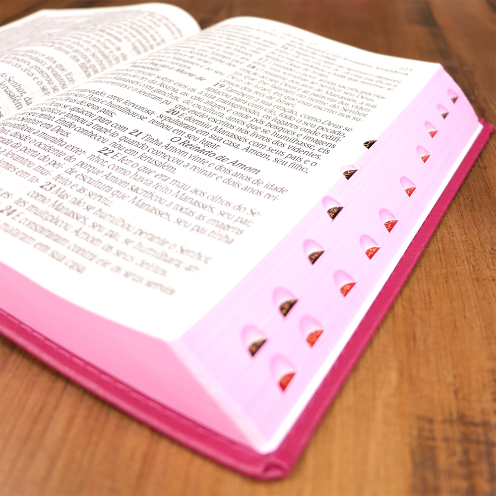 Bíblia Sagrada | ARC | Letra Jumbo | Capa Luxo Pink | Harpa Avivada e Corinhos