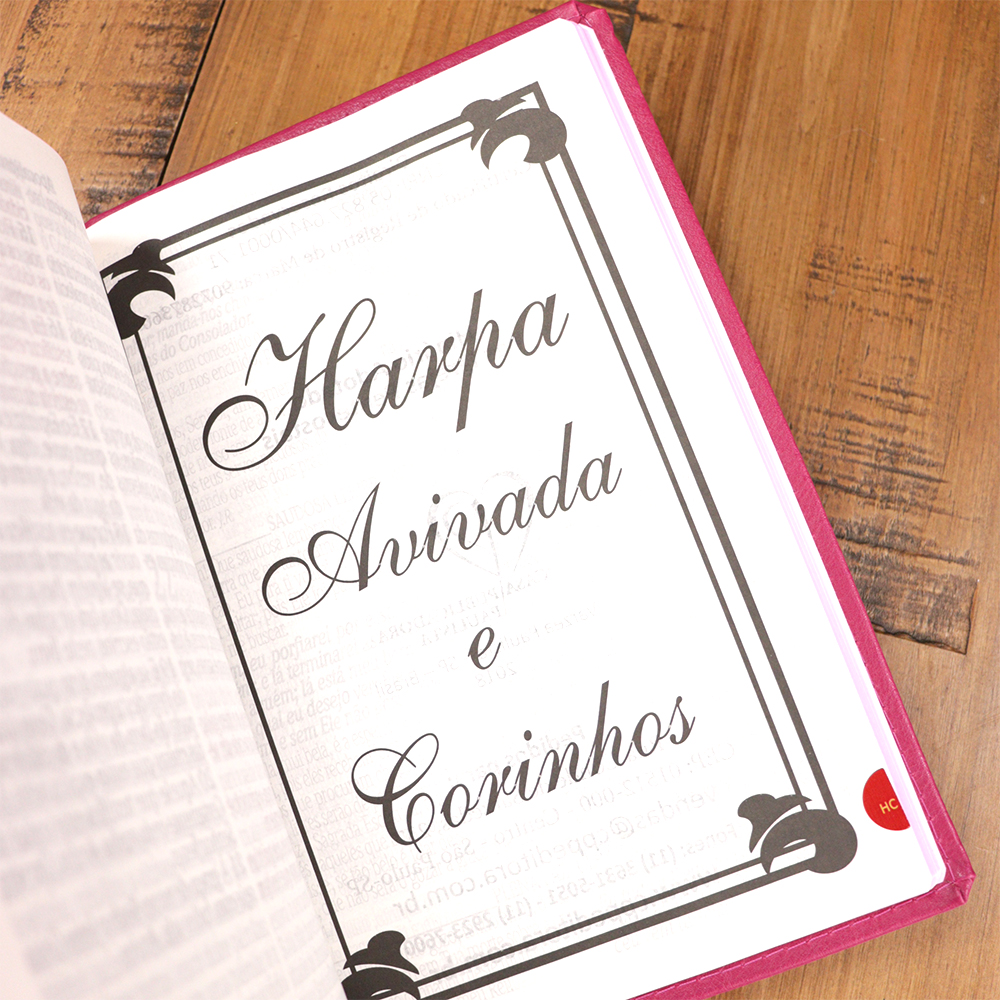 Bíblia Sagrada | ARC | Letra Jumbo | Capa Luxo Pink | Harpa Avivada e Corinhos