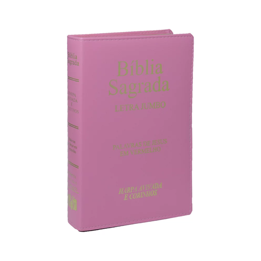 Bíblia Sagrada | ARC | Letra Jumbo | Capa Luxo Rosa | Harpa Avivada e Corinhos