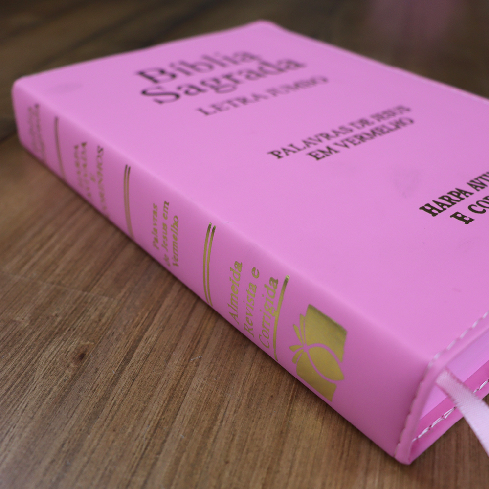 Bíblia Sagrada | ARC | Letra Jumbo | Capa Luxo Rosa | Harpa Avivada e Corinhos