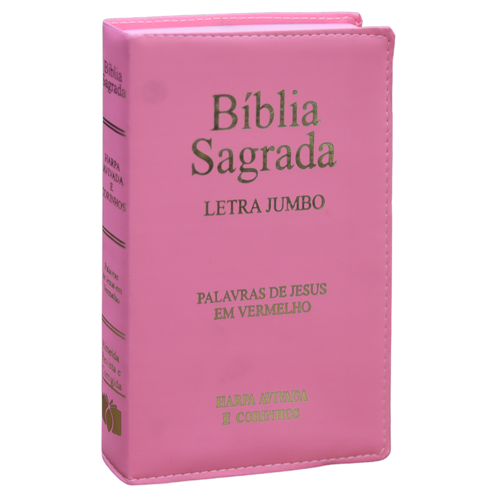 Bíblia Sagrada | ARC | Letra Jumbo | Capa Luxo Rosa | Harpa Avivada e Corinhos