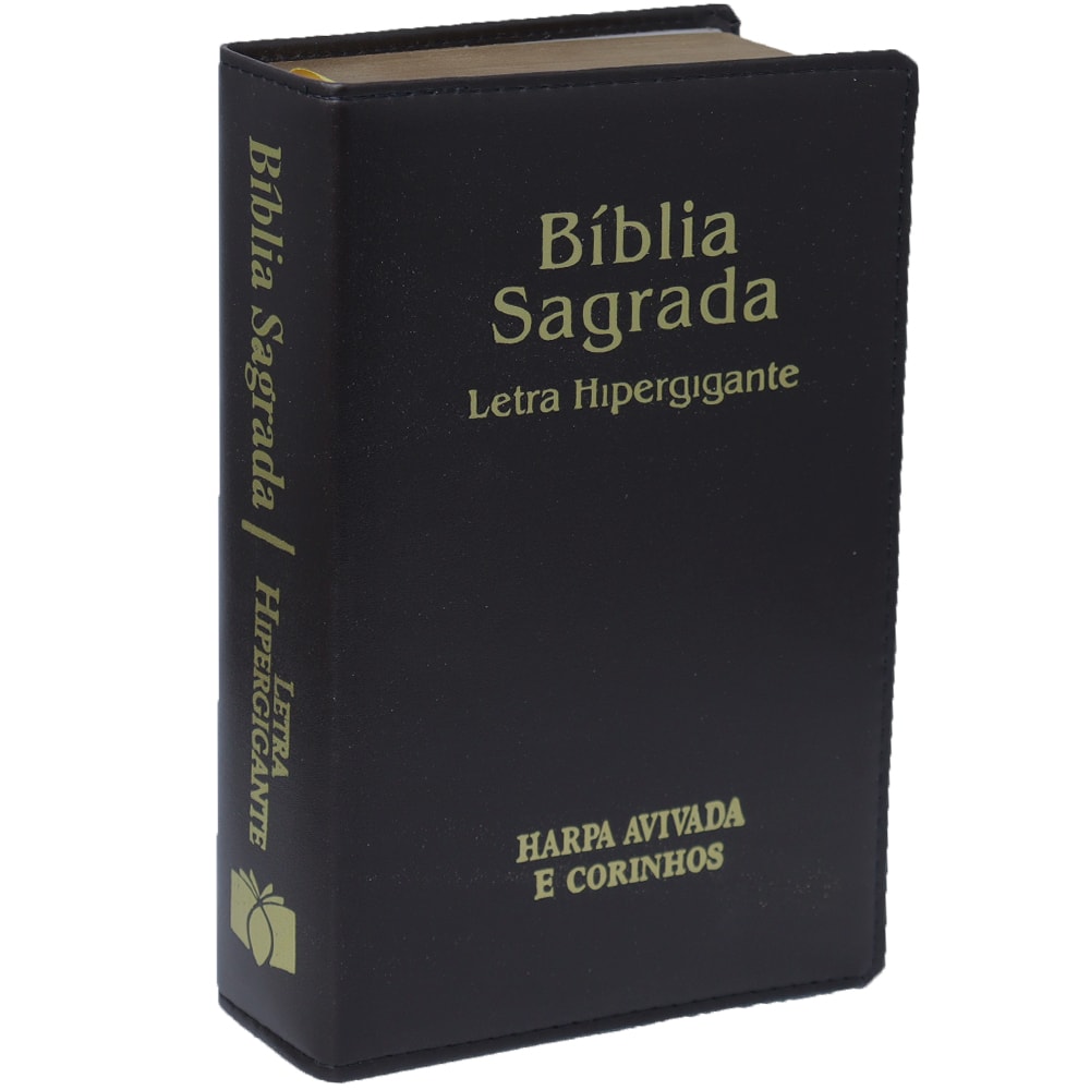 Bíblia Sagrada | ARC | Letra Hipergigante | Capa Luxo Preto | Harpa Avivada e Corinhos
