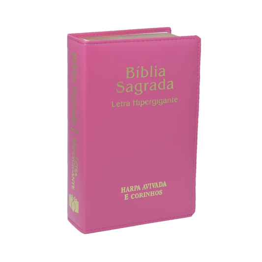 Bíblia Sagrada | ARC | Letra Hipergigante | Capa Luxo Pink | Harpa Avivada e Corinhos