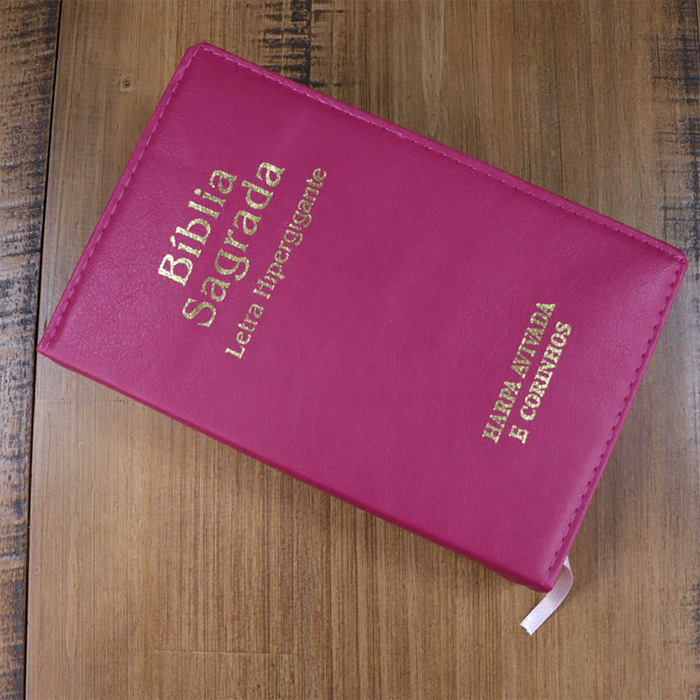 Bíblia Sagrada | ARC | Letra Hipergigante | Capa Luxo Pink | Harpa Avivada e Corinhos