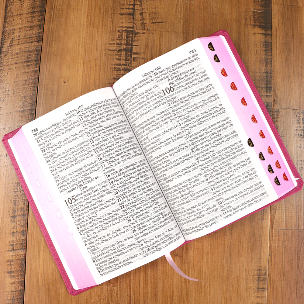 Bíblia Sagrada | ARC | Letra Hipergigante | Capa Luxo Pink | Harpa Avivada e Corinhos