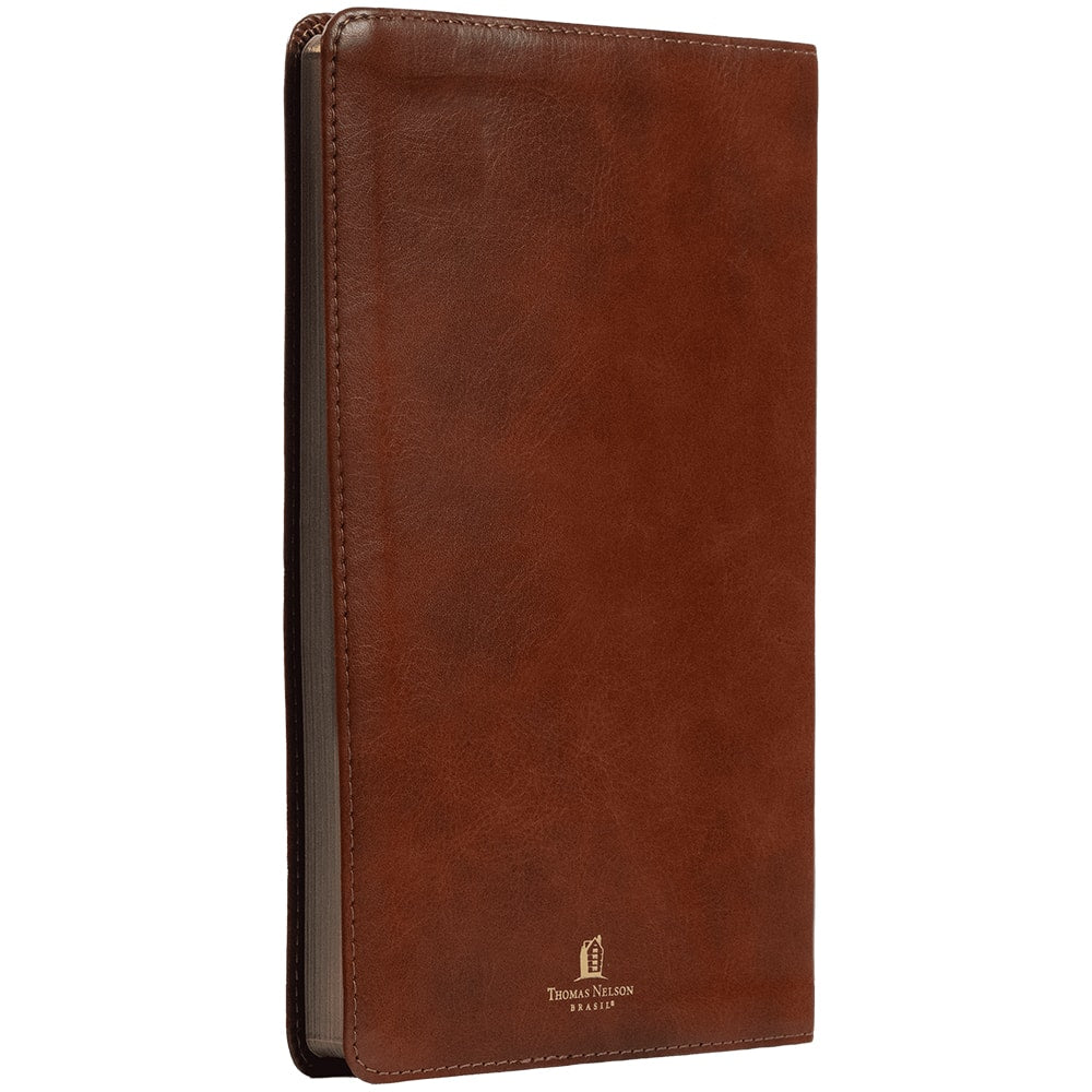 Bíblia Sagrada Slim | NVI | Letra Normal | Capa Luxo Marrom