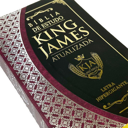 Bíblia King James Atualizada | KJA | Letra Hipergigante | Capa Bordo e Preto