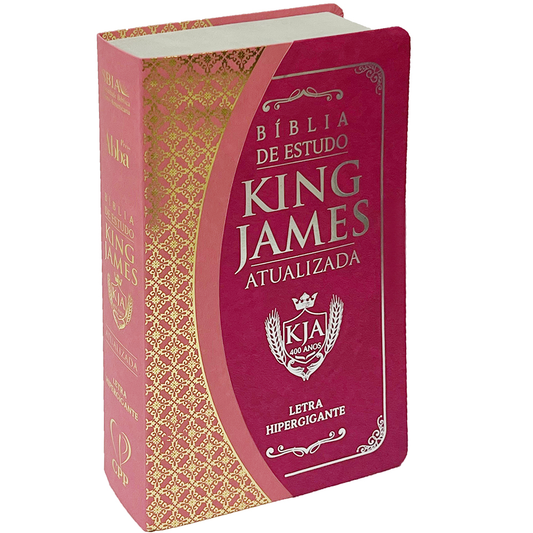 Bíblia King James Estudo Atualizada | KJA | Letra Hipergigante | Capa Rosa e Pink