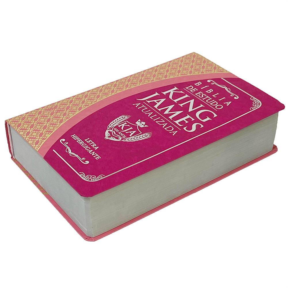 Bíblia King James Estudo Atualizada | KJA | Letra Hipergigante | Capa Rosa e Pink