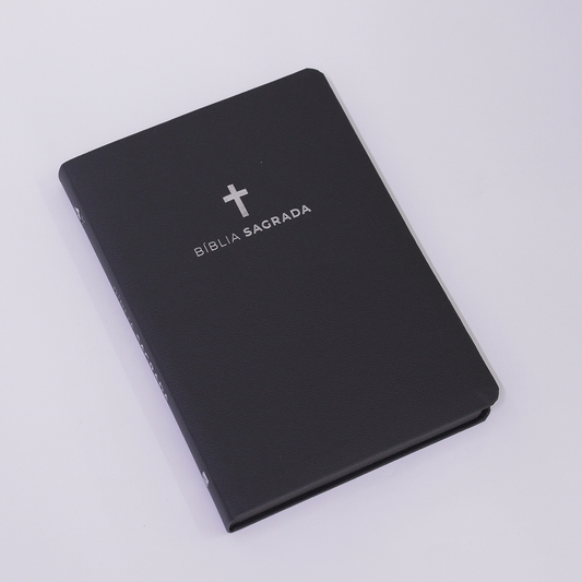 Bíblia Sagrada Cruz Slim | NVT | Letra Maior | Capa Luxo Preta