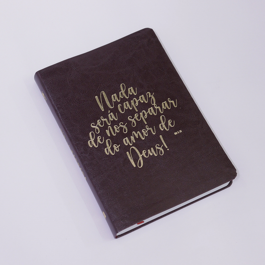 Bíblia Sagrada Nada Será Capaz Slim | NVT | Letra Maior | Capa Luxo Vinho