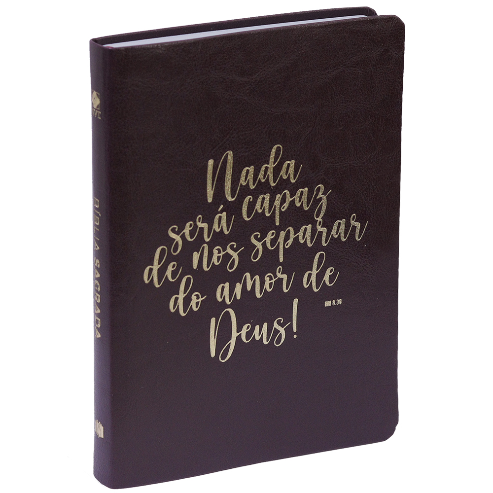 Bíblia Sagrada Nada Será Capaz Slim | NVT | Letra Maior | Capa Luxo Vinho