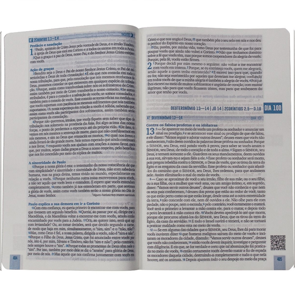 Bíblia 365 Dia e Noite | NAA | Letra Normal | Capa Dura Azul
