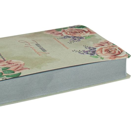 Bíblia Sagrada Jornada | NAA | Letra Normal | Espaço Anotações | Capa Luxo Tecido Rosas