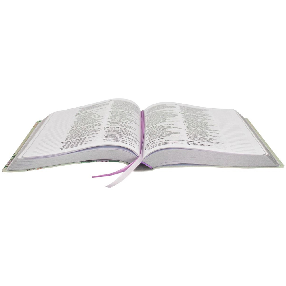 Bíblia Sagrada Jornada | NAA | Letra Normal | Espaço Anotações | Capa Luxo Tecido Rosas