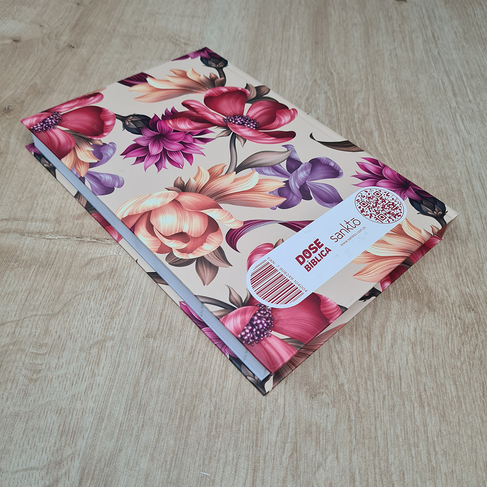 Devocional 365 Doses Bíblicas Diárias | Capa Dura Floral Rosé