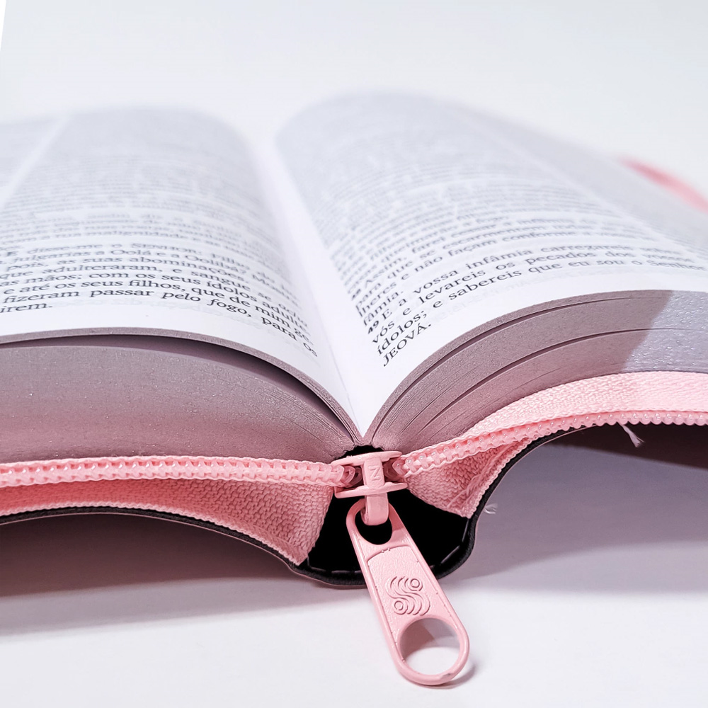 Bíblia Sagrada | O Poder da Oração | ARC | Letra Normal | Capa Semi Luxo Rosa C/Ziper