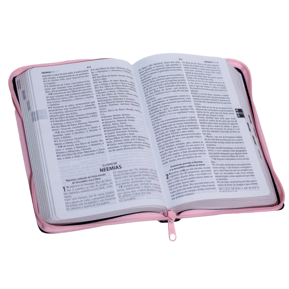 Bíblia Sagrada | O Poder da Oração | ARC | Letra Normal | Capa Semi Luxo Rosa C/Ziper