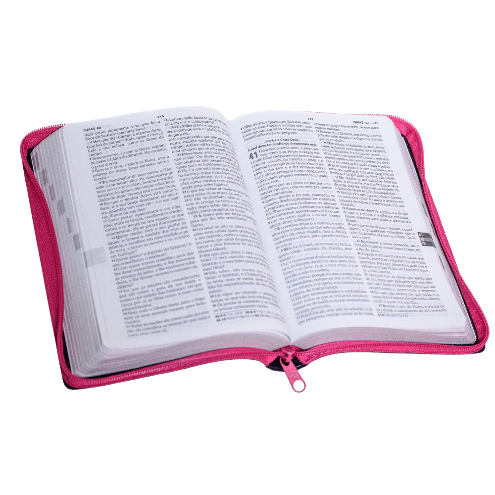 Bíblia Sagrada | O Poder da Oração | ARC | Letra Normal | Capa Semi Luxo Pink C/Ziper