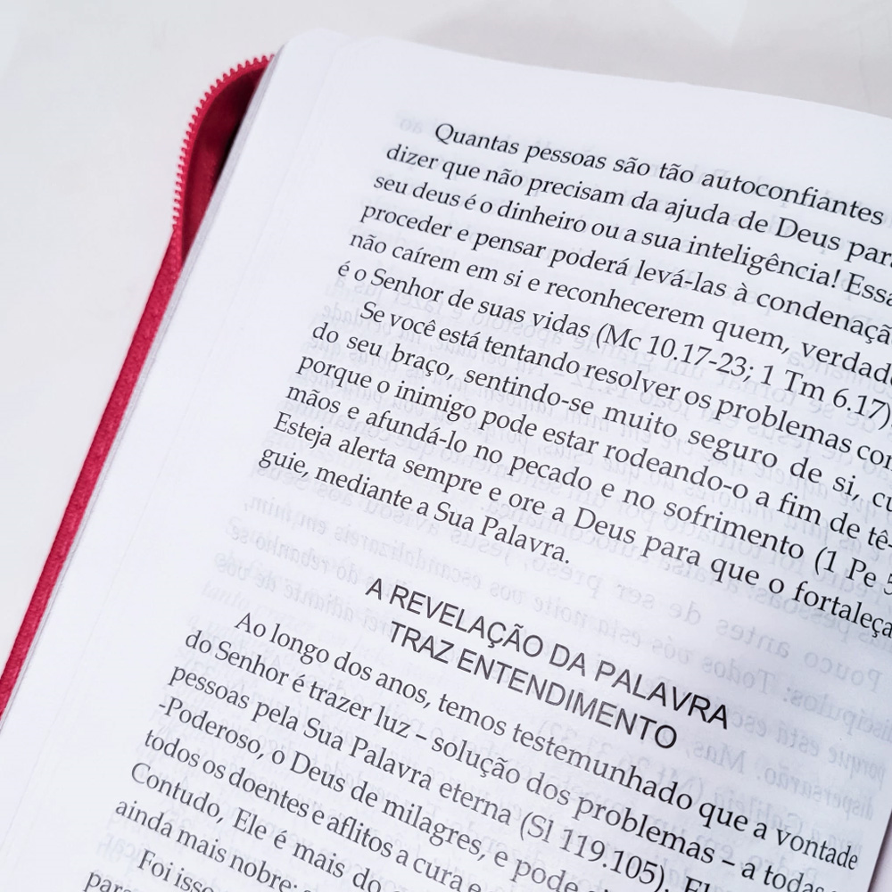 Bíblia Sagrada | O Poder da Oração | ARC | Letra Normal | Capa Semi Luxo Pink C/Ziper