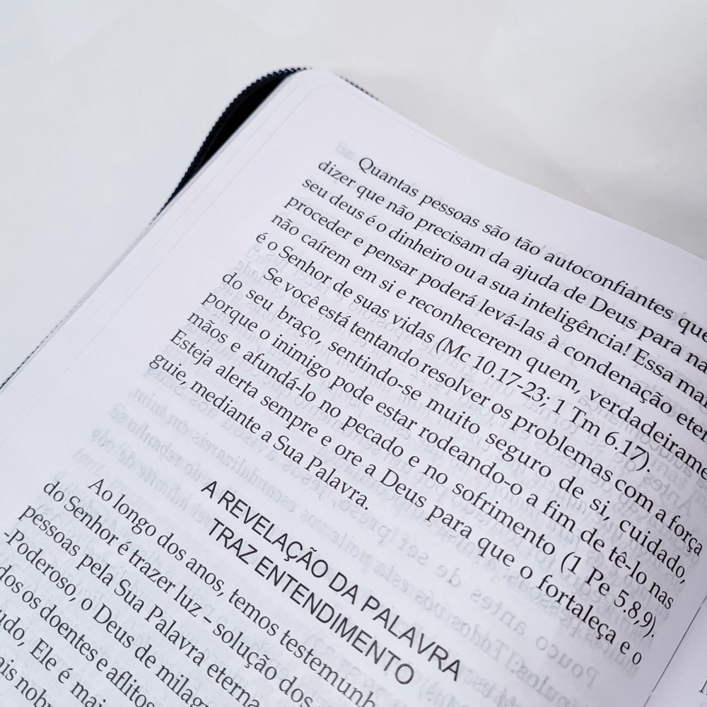 Bíblia Sagrada | O Poder da Oração | ARC | Letra Normal | Capa Semi Luxo Azul C/Ziper